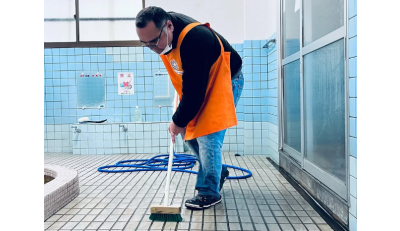 温泉のお掃除を就労支援として行っています♪
