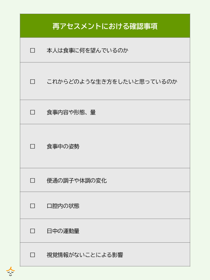 食事介助　再アセスメント